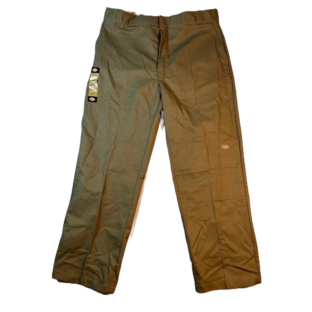 Dickies Men Loose Fit Double Knee Work Pants Olive Green 40x32 NWT